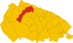 Map of comune of Bitonto (metropolitan city of Bari, region Apulia, Italy)